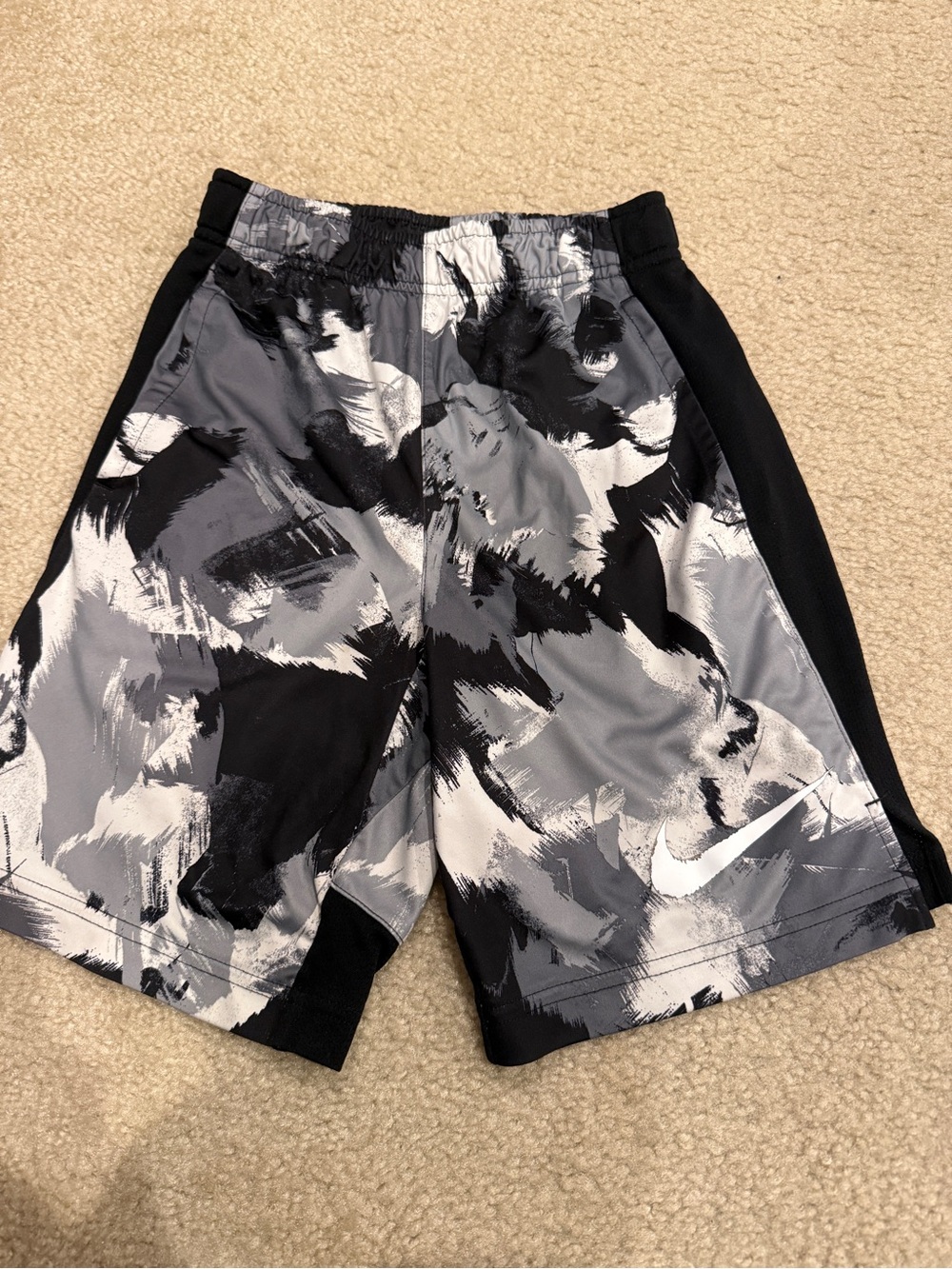 Nike Boy’s Black & Gray Printed Dri-Fit Shorts